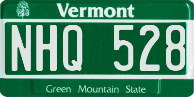 VT license plate NHQ528