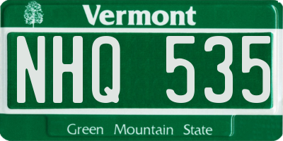 VT license plate NHQ535