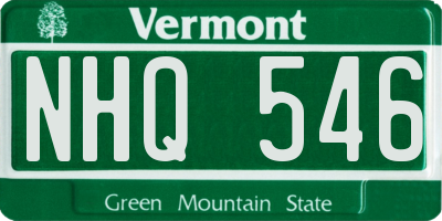 VT license plate NHQ546