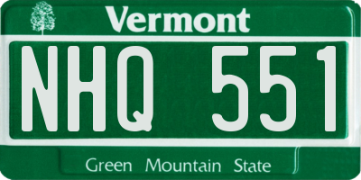 VT license plate NHQ551