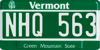 VT license plate NHQ563
