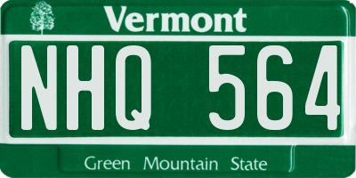 VT license plate NHQ564