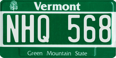 VT license plate NHQ568