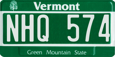 VT license plate NHQ574