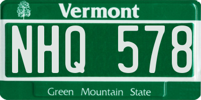 VT license plate NHQ578