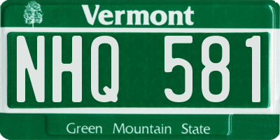 VT license plate NHQ581