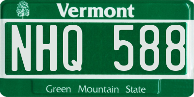 VT license plate NHQ588