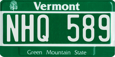 VT license plate NHQ589