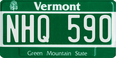VT license plate NHQ590