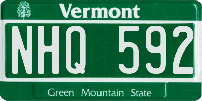 VT license plate NHQ592