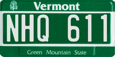 VT license plate NHQ611