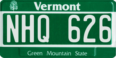 VT license plate NHQ626
