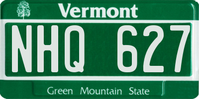 VT license plate NHQ627