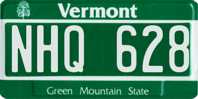 VT license plate NHQ628