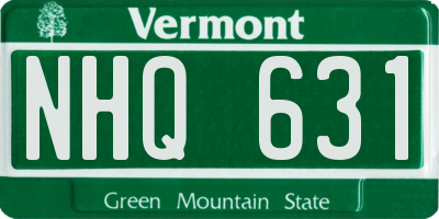 VT license plate NHQ631