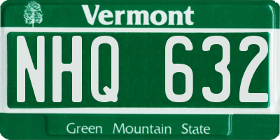 VT license plate NHQ632