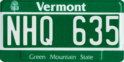 VT license plate NHQ635