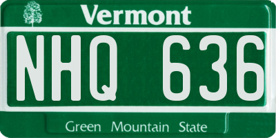 VT license plate NHQ636
