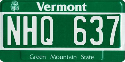 VT license plate NHQ637