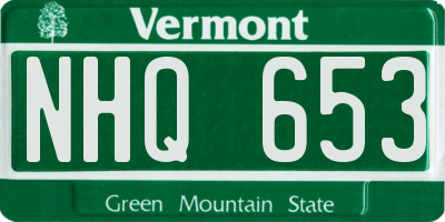 VT license plate NHQ653