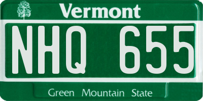 VT license plate NHQ655