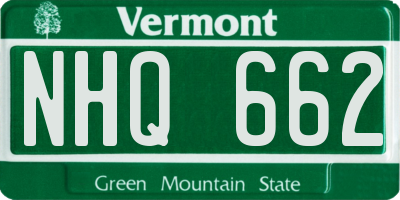 VT license plate NHQ662