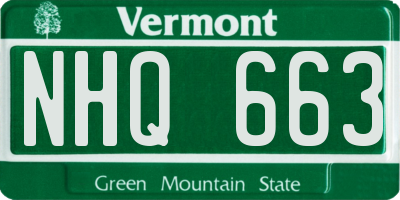 VT license plate NHQ663