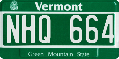 VT license plate NHQ664