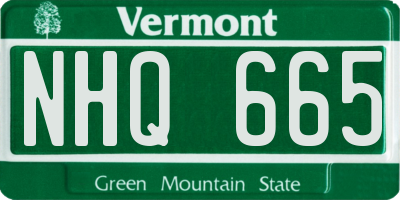VT license plate NHQ665