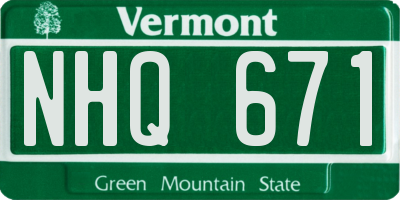 VT license plate NHQ671