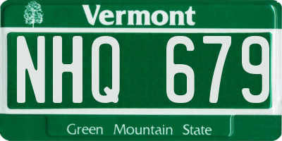 VT license plate NHQ679