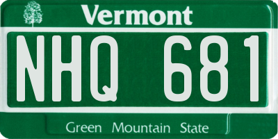 VT license plate NHQ681