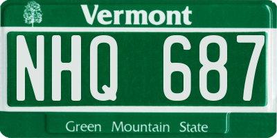 VT license plate NHQ687
