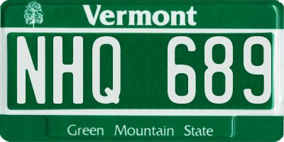 VT license plate NHQ689