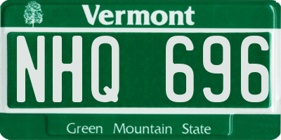VT license plate NHQ696