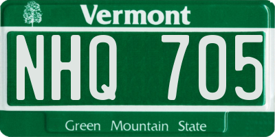 VT license plate NHQ705