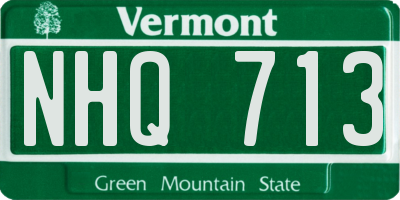 VT license plate NHQ713