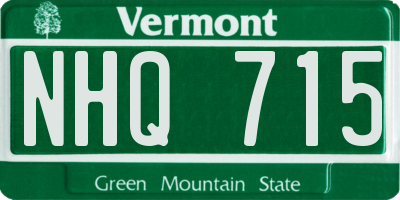 VT license plate NHQ715
