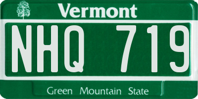 VT license plate NHQ719