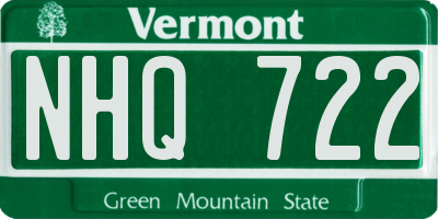 VT license plate NHQ722