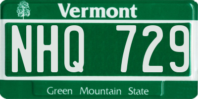 VT license plate NHQ729