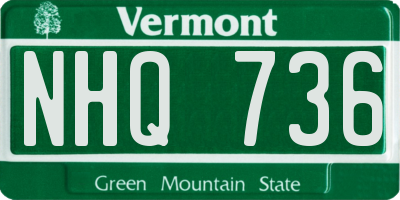 VT license plate NHQ736