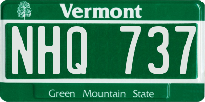 VT license plate NHQ737