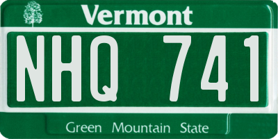 VT license plate NHQ741