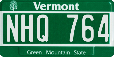 VT license plate NHQ764