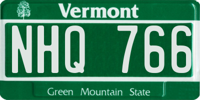 VT license plate NHQ766