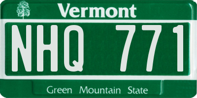VT license plate NHQ771