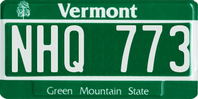 VT license plate NHQ773