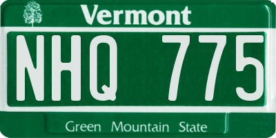 VT license plate NHQ775