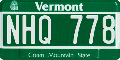 VT license plate NHQ778